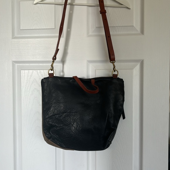 Waxed canvas & leather bag with top handle - Picture 2 of 4